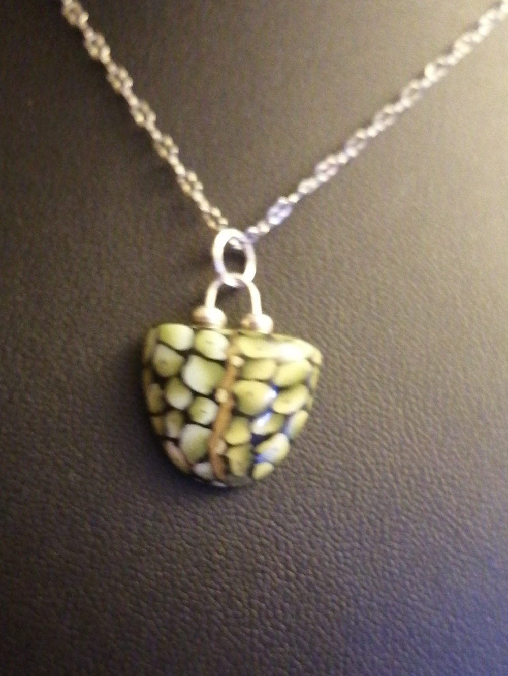 Millefiori Porcelain Scale- Like Pattern PendanArtist Tim Garvin,Blue Bus Studio